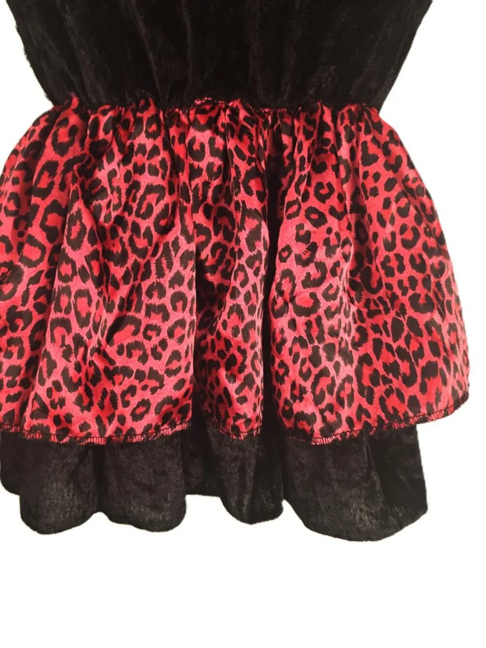 Kitty Dress Little Girl Small 4-6X Pink & Black Fur Collar Costume Velour Silk
